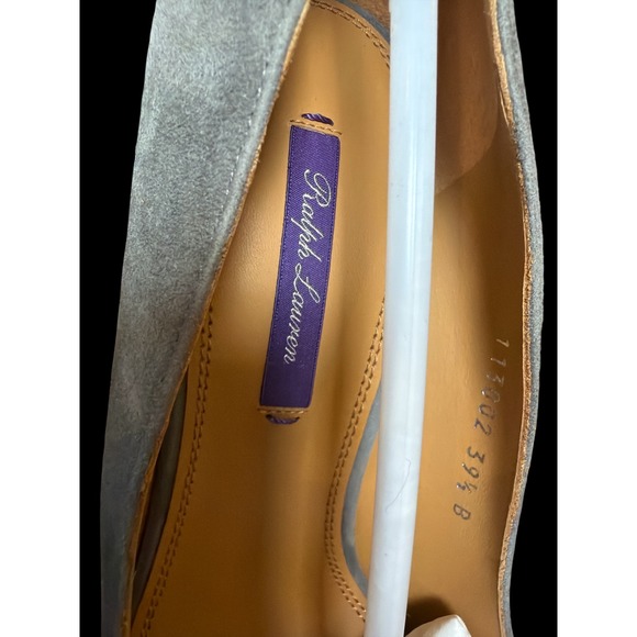 Ralph Lauren Purple Label Celia Grey Suede Pointed Toe Pumps Made in Italy 39.5 - Picture 3 of 16